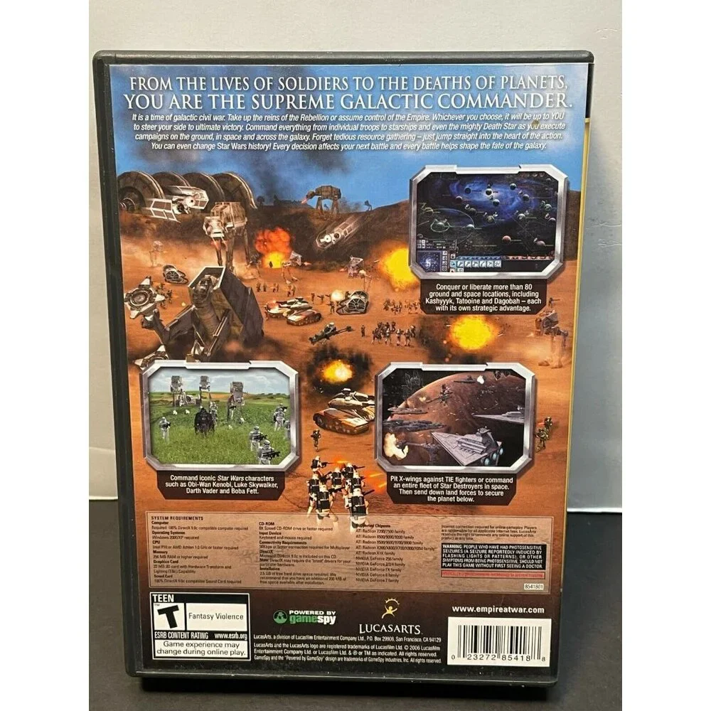 Star Wars Empire at War PC game 2006 cd rom Lucas Arts computer
